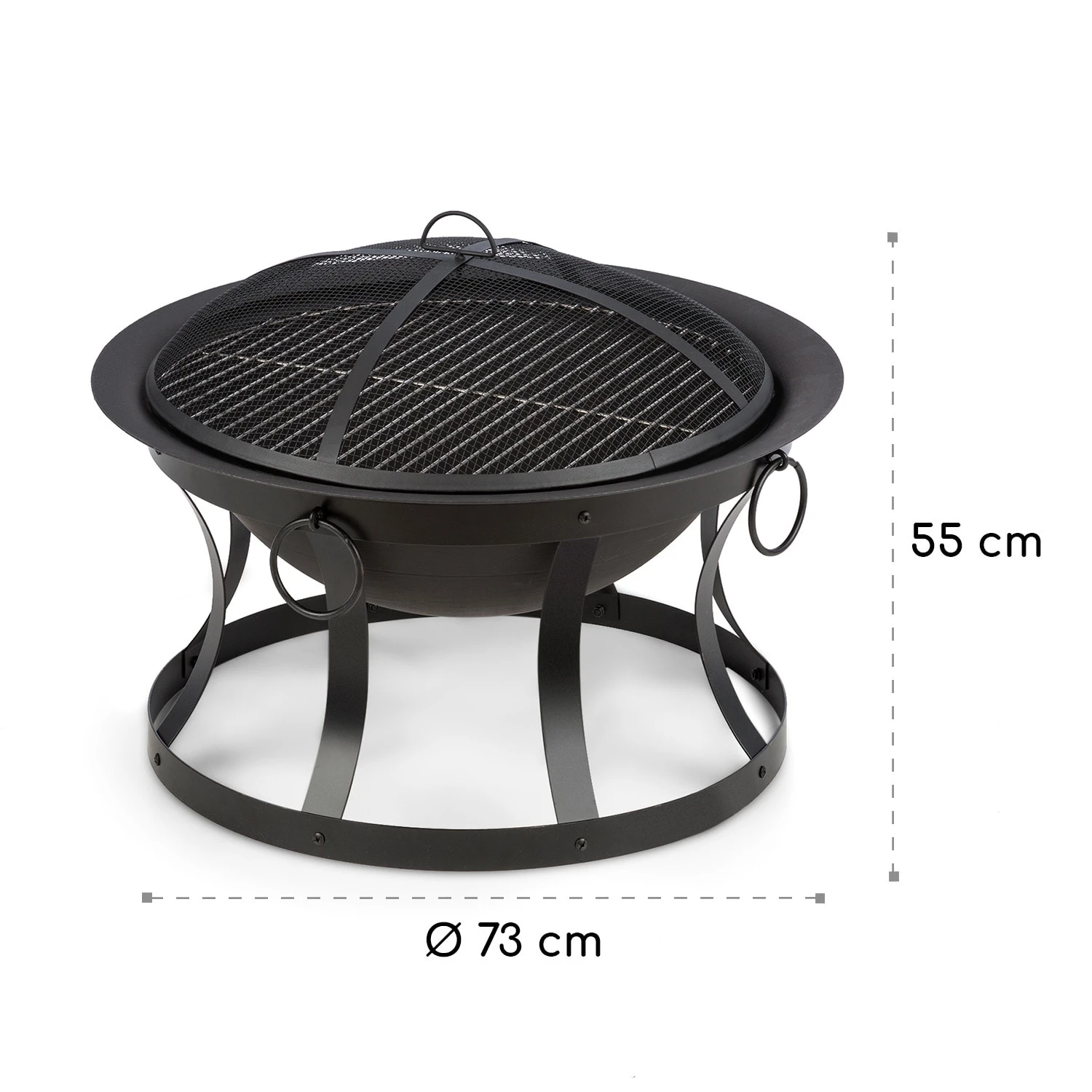 Pentos 2-in-1-Feuerschale Ø73cm Funkenschutz Ø60cm Grill Gusseisen 9 Pentos 2-in-1-Feuerschale Ø73cm Funkenschutz Ø60cm Grill Gusseisen – Bild 9