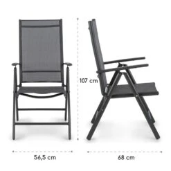Almeria Klappstuhl 2er-Set 56,5 X 107 X 68 Cm ComfortMesh Aluminium -Outdoor Grills Store 10033400 yy 0010 logo Blumfeldt Almeria Klappstuhl 2er Set Anthrazit