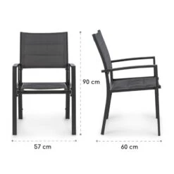 Torremolinos Gartenstühle 2 St. Aluminium ComfortMesh Dunkelgrau -Outdoor Grills Store 10033404 yy 0009 logo Blumfeldt Torremolinos Gartenstuehle dunkelgrau