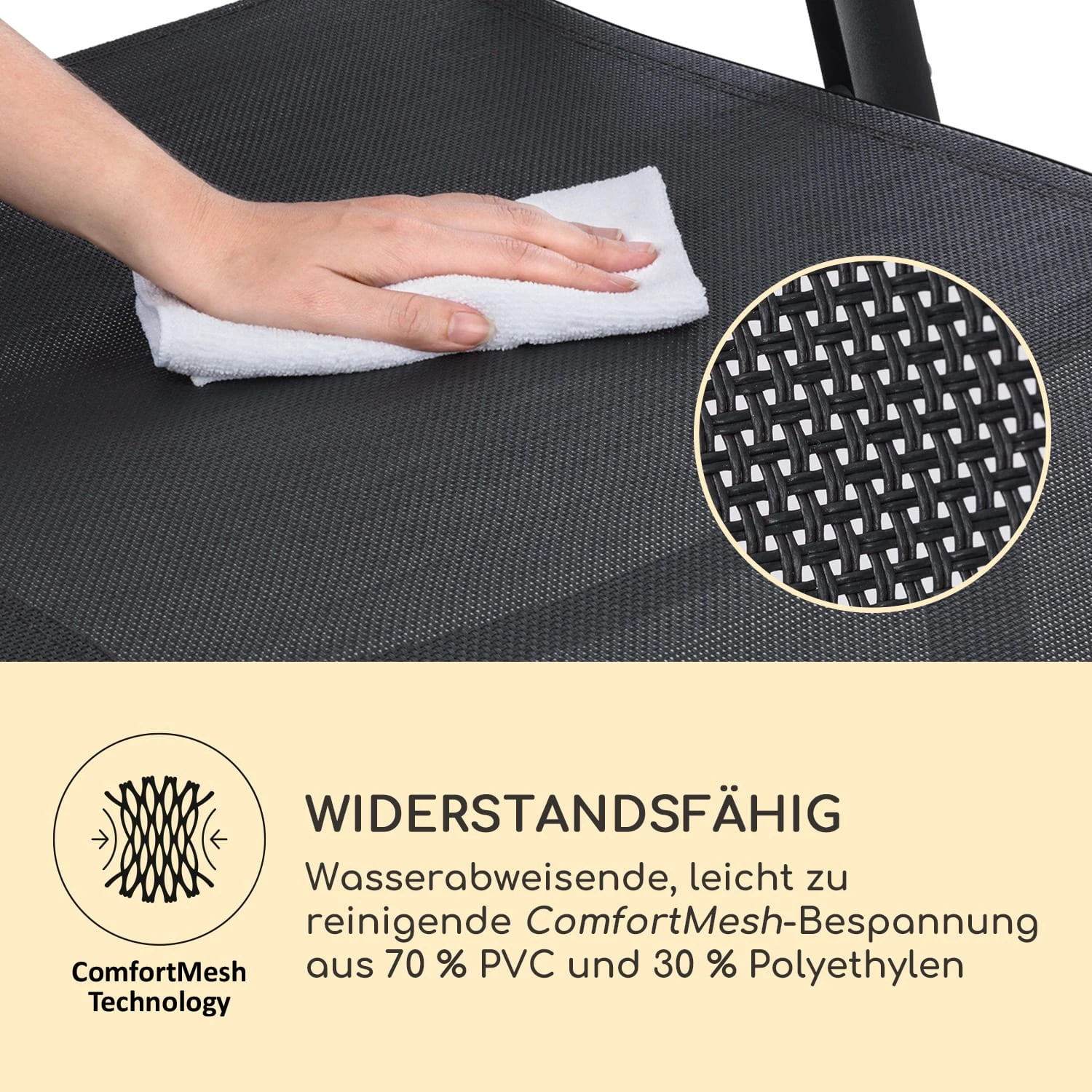 Pomporto Lounge Liegestuhl 70/30 PVC/PE Aluminium 7-Stufen Anthrazit 7 Pomporto Lounge Liegestuhl 70/30 PVC/PE Aluminium 7-Stufen Anthrazit – Bild 7