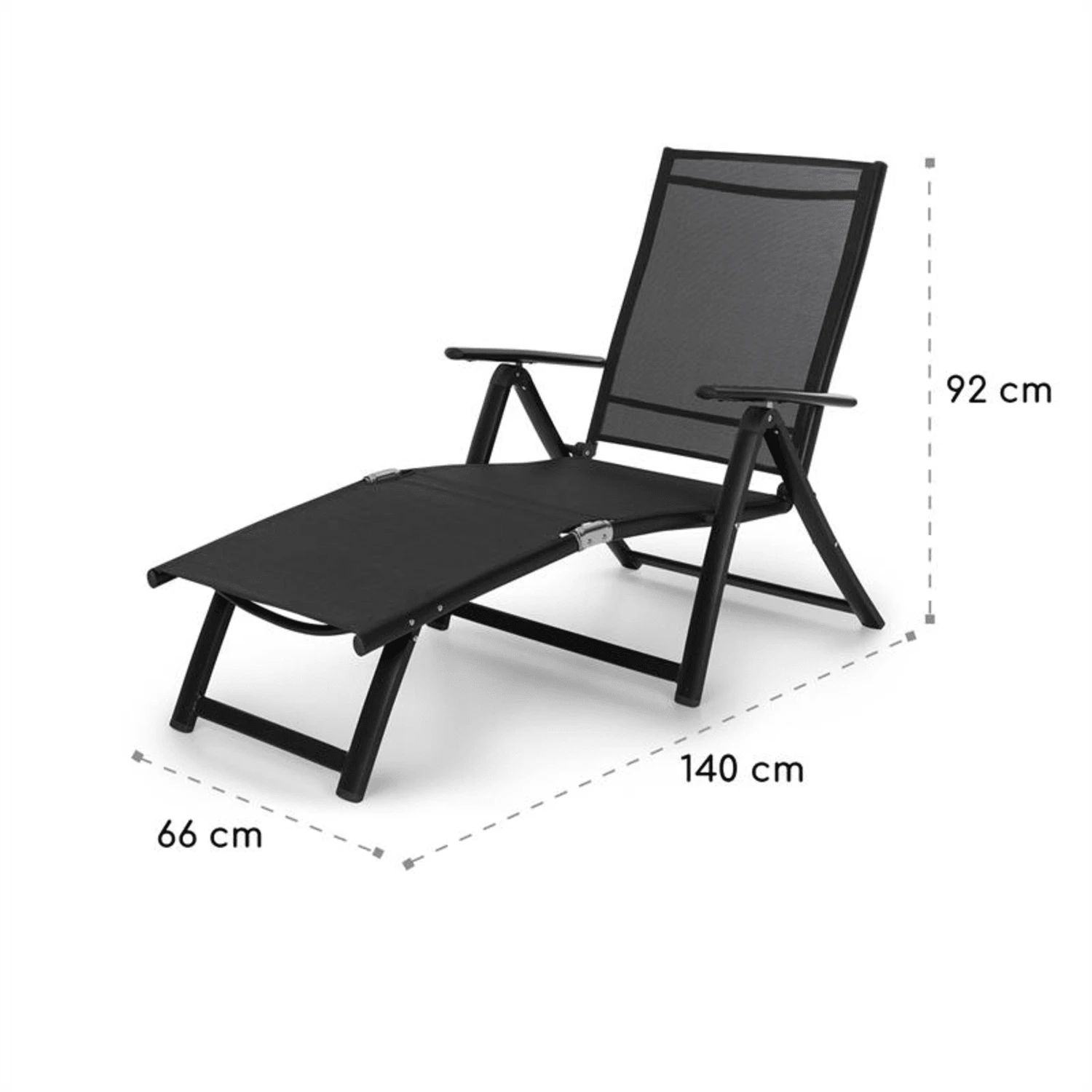 Pomporto Lounge Liegestuhl 70/30 PVC/PE Aluminium 7-Stufen Anthrazit 9 Pomporto Lounge Liegestuhl 70/30 PVC/PE Aluminium 7-Stufen Anthrazit – Bild 9