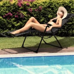 California Dreaming Sonnenliege, Polsterung, Stahlrahmen, Schwarz -Outdoor Grills Store 10033474 yy 0003 logo Blumfeldt California Dreaming Sonnenliege schwarz