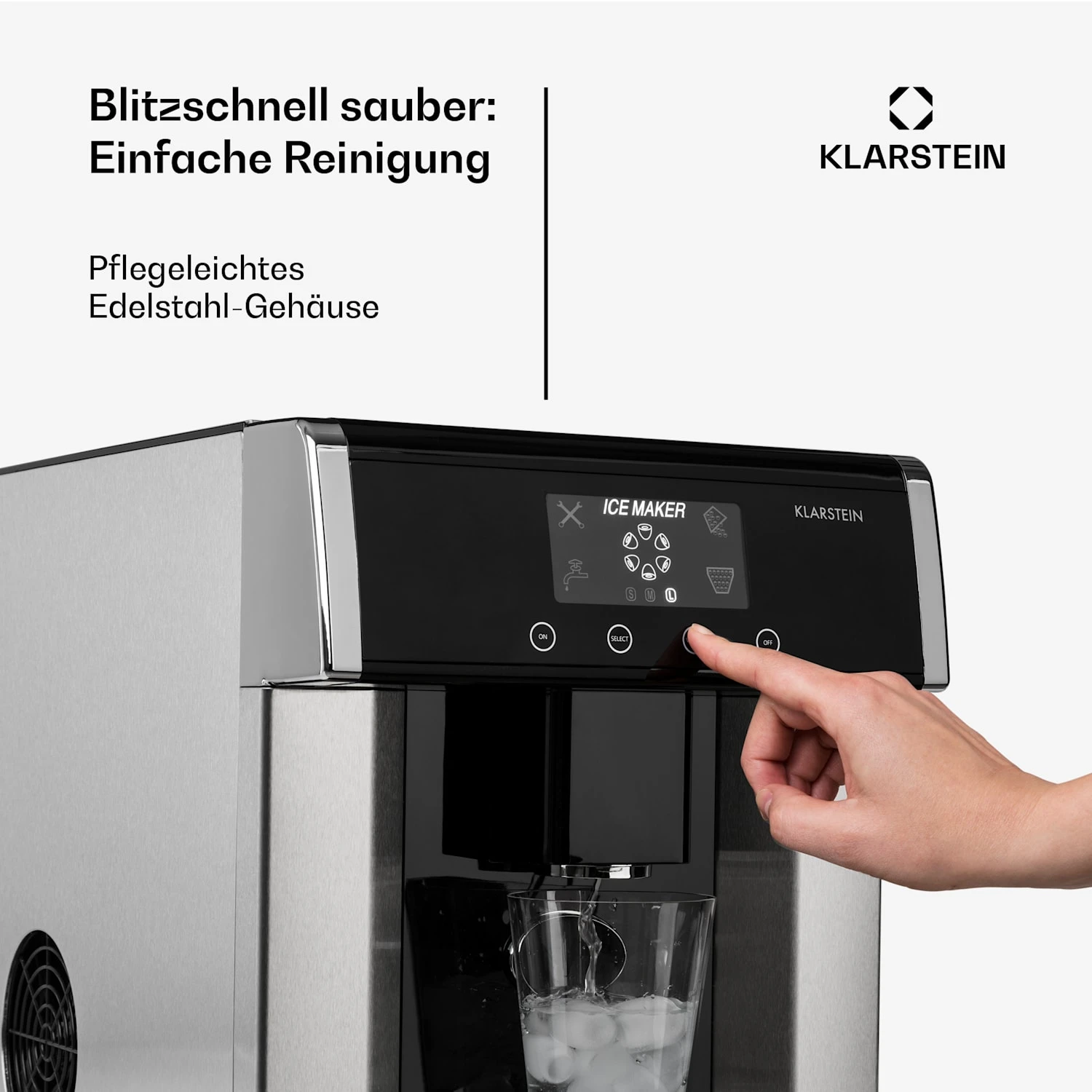 Eiszeit Eiswürfelmaschine Edelstahl 3 Eiswürfelgrößen Silber 6 Eiszeit Eiswürfelmaschine Edelstahl 3 Eiswürfelgrößen Silber – Bild 6