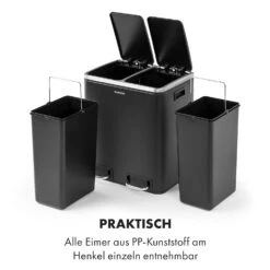 Trash Gordon Treteimer 30L / 2x15L Geräuschlos PP Edelstahl Schwarz -Outdoor Grills Store 10033721 de 0005 logo