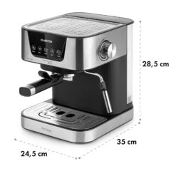Arabica Espressomaschine 1050W 15 Bar 1,5l Touch-Bedienfeld Edelstahl -Outdoor Grills Store 10033729 yy 0011 dimensions