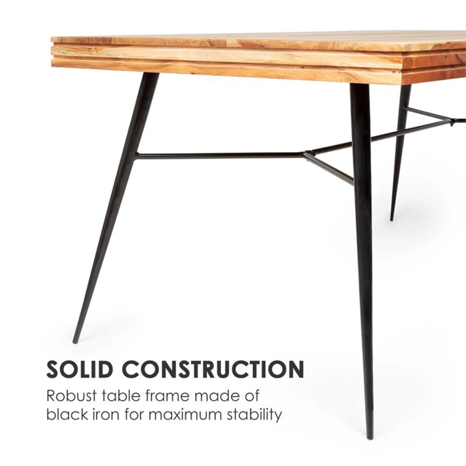 Vantor Esstisch Akazienholz Eisengestell 175 X 78 X 80 Cm Holz 6 Vantor Esstisch Akazienholz Eisengestell 175 X 78 X 80 Cm Holz – Bild 6