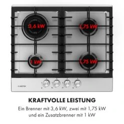 Ignito 4 Zonen Gaskochfeld 4-flammig Sabaf-Brenner Edelstahl Silber -Outdoor Grills Store 10034110 de 0006 logo