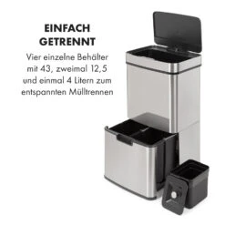 Touchless Müllsammler Sensor 72L 4 Behälter ABS PP Edelstahl Gebürstet -Outdoor Grills Store 10034128 de 0003 logo