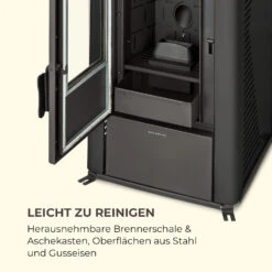 Energiewende Pelletofen 5/10 KW 5 Stufen Timer 18kg 250m³ Fernbedienung Schwarz 17 Energiewende Pelletofen 5/10 KW 5 Stufen Timer 18kg 250m³ Fernbedienung Schwarz -Outdoor Grills Store 10034153 de 0008 logo