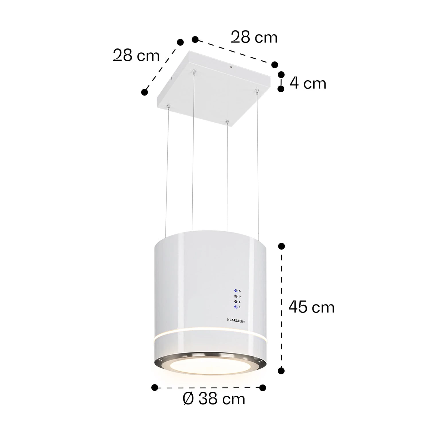 Tron Ambience Inselabzugshaube Ø38cm Umluft 540m³/h LED Weiß 8 Tron Ambience Inselabzugshaube Ø38cm Umluft 540m³/h LED Weiß – Bild 8
