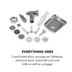 Kraftprotz Elektrischer Fleischwolf 700 W Kupfermotor Edelstahl -Outdoor Grills Store 10034215 yy 0006 logo Klarstein Kraftprotz elektrischer Fleischwolf weiss