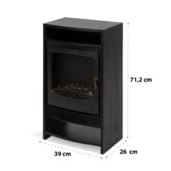 Bergamo Elektrischer Kamin 900/1800W Thermostat Holzoptik -Outdoor Grills Store 10034397 yy 0007 logo Klarstein Bergamo Elektrischer Kamin schwarz