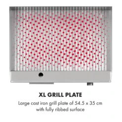 Grillmeile 3000R Elektrogrill 3000W Platte 54,5x35cm Geriffelt -Outdoor Grills Store 10034449 yy 0004 logo Klarstein Grillmeile 3000R Pro Grill geriffelt