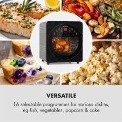 AeroVital Easy Touch Heißluftfritteuse 1700W 14l Timer 16 Programme Metallic / Schwarz -Outdoor Grills Store 10034451 yy 0006 logo Klarstein AeroVital easy touch Heissluftfritteuse