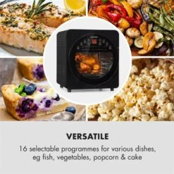 AeroVital Easy Touch Heißluftfritteuse 1700W 14l Timer 16 Programme Schwarz -Outdoor Grills Store 10034452 yy 0006 logo Klarstein AeroVital easy touch Fritteuse schwarz