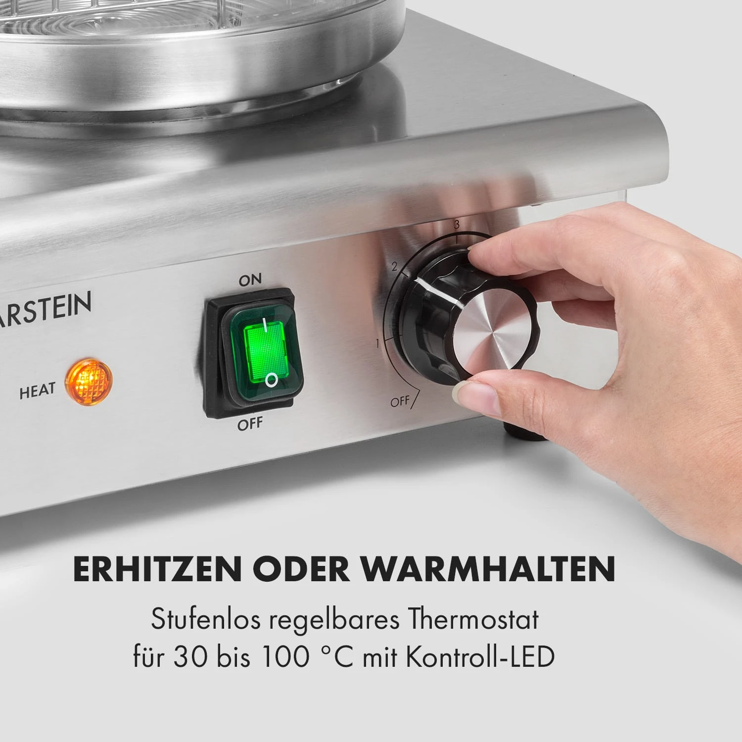 Wurstfabrik Pro 550 Hot Dog Maker 550W 2 Spieße 5L 30-100°C Edelstahl 3 Wurstfabrik Pro 550 Hot Dog Maker 550W 2 Spieße 5L 30-100°C Edelstahl – Bild 3