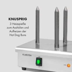 Wurstfabrik 600 Hot Dog Maker 600W 3 Spieße 5L 30-100°C Glas Edelstahl 14 Wurstfabrik 600 Hot Dog Maker 600W 3 Spieße 5L 30-100°C Glas Edelstahl -Outdoor Grills Store 10034454 de 0005 logo