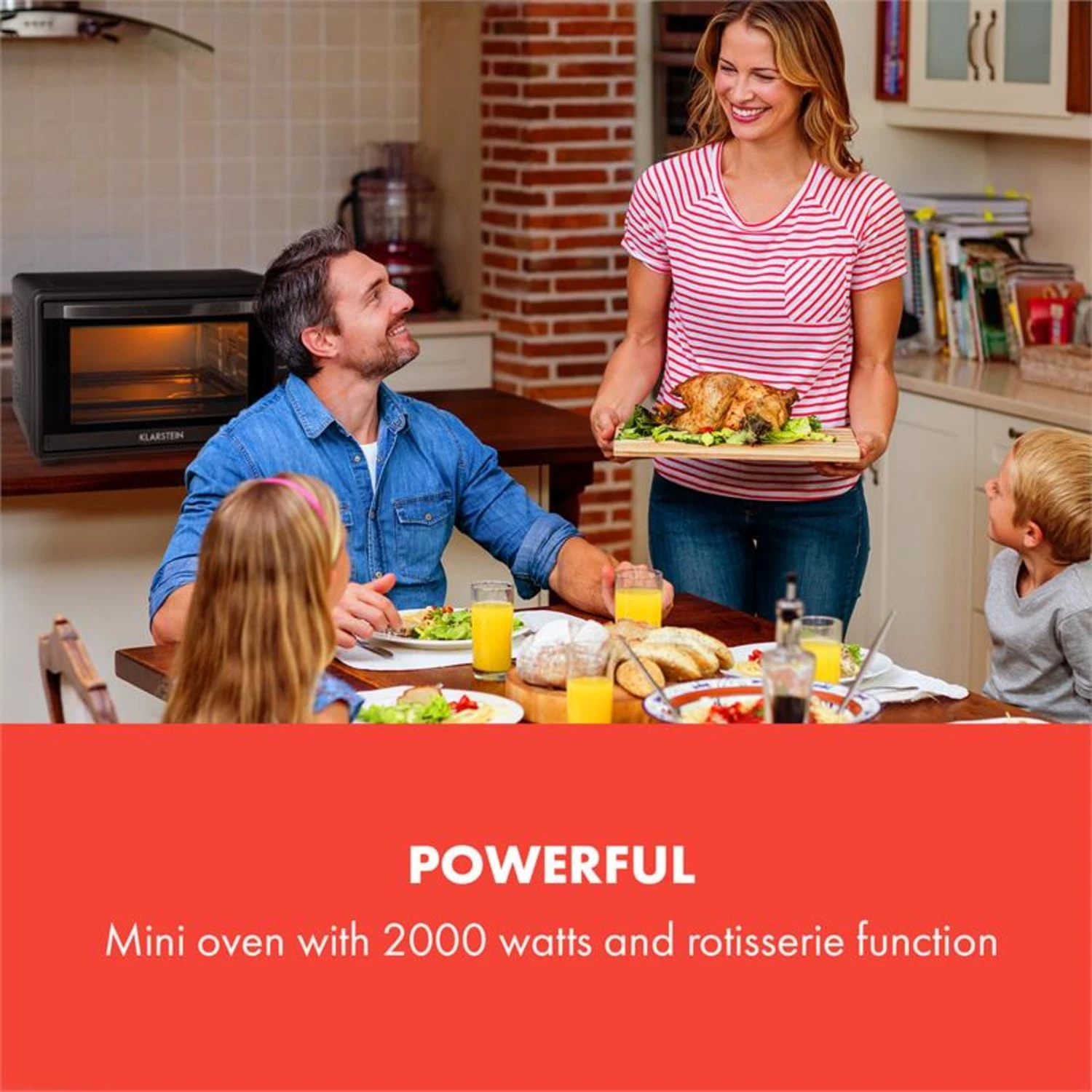 Masterchef 45 Mini-Backofen 45l 2000W 100-230 °C Timer Schwarz – Bild 2