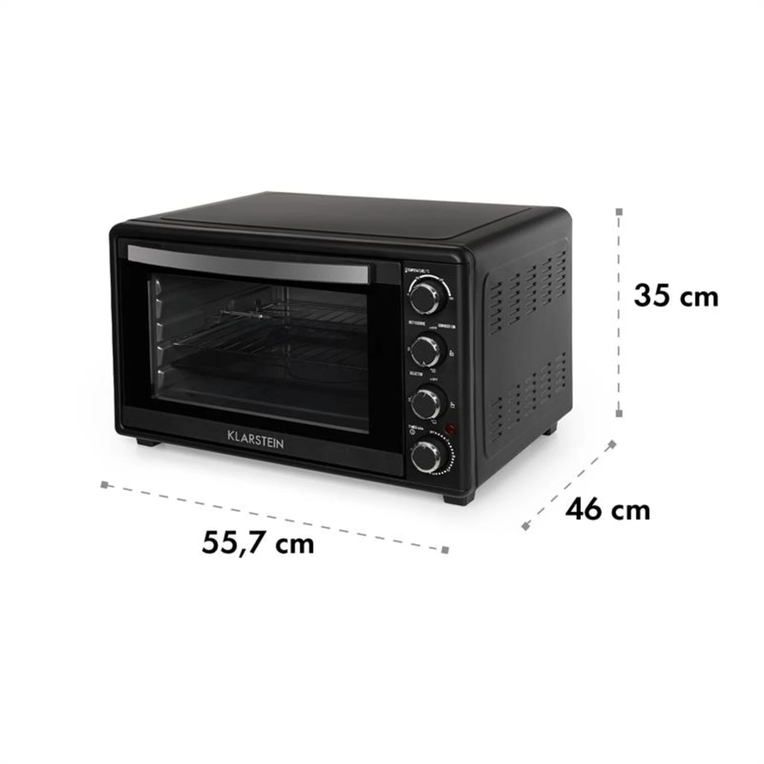 Masterchef 45 Mini-Backofen 45l 2000W 100-230 °C Timer Schwarz – Bild 8