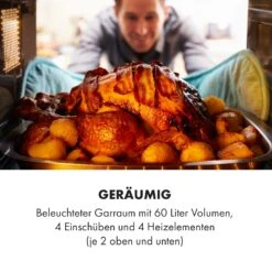 Masterchef 60 Mini-Backofen 60l 2000W 100-230 °C Timer Schwarz -Outdoor Grills Store 10034498 de 0004 logo