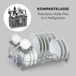 Azuria Geschirrspülmaschine 1380W 6,5L 6 Gedecke Schwarze Glasfront -Outdoor Grills Store 10034510 de 0003 logo