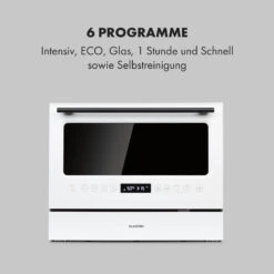 Azuria Geschirrspülmaschine 1380W 6,5L 6 Gedecke Schwarze Glasfront -Outdoor Grills Store 10034510 de 0005 logo