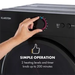 Jet Set Mini-Wäschetrockner Ablufttrockner 1020W EEK C 3kg 50cm -Outdoor Grills Store 10034512 yy 0004 logo Klarstein Jet Set Waeschetrockner schwarz