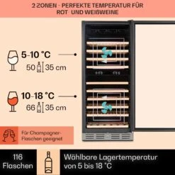 Vinovilla Grande 116 Built-in Duo Weinkühlschrank 310 Ltr 116 Fl. LED -Outdoor Grills Store 10034525 DE 0003 usp