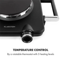 Cookorama Doppelkochplatte 1900-2250 W 150/180 Mm Ø 5 Stufen Schwarz -Outdoor Grills Store 10034573 yy 0005 logo Klarstein Cookorama Doppelkochplatte schwarz