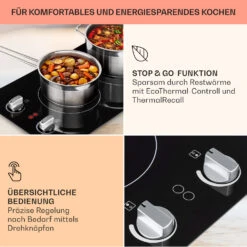 EasyCook Domino Keramikkochfeld 3000W Drehregler Schwarz -Outdoor Grills Store 10034603 de 0004 usp