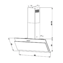Alessia Dunstabzugshaube Kopffreihaube 350 M³/h Push Control Schwarz -Outdoor Grills Store 10034717 yy 0009 logo Klarstein Alessia Dunstabzugshaube 90cm schwarz