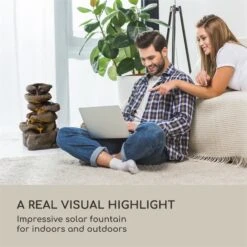 Savona Solarbrunnen 2,8 W Polyresin 5h Akku LEDs Steinoptik -Outdoor Grills Store 10034720 yy 0003 logo Blumfeldt Savona Solarbrunnen Steinoptik