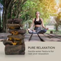 Savona Solarbrunnen 2,8 W Polyresin 5h Akku LEDs Steinoptik -Outdoor Grills Store 10034720 yy 0004 logo Blumfeldt Savona Solarbrunnen Steinoptik