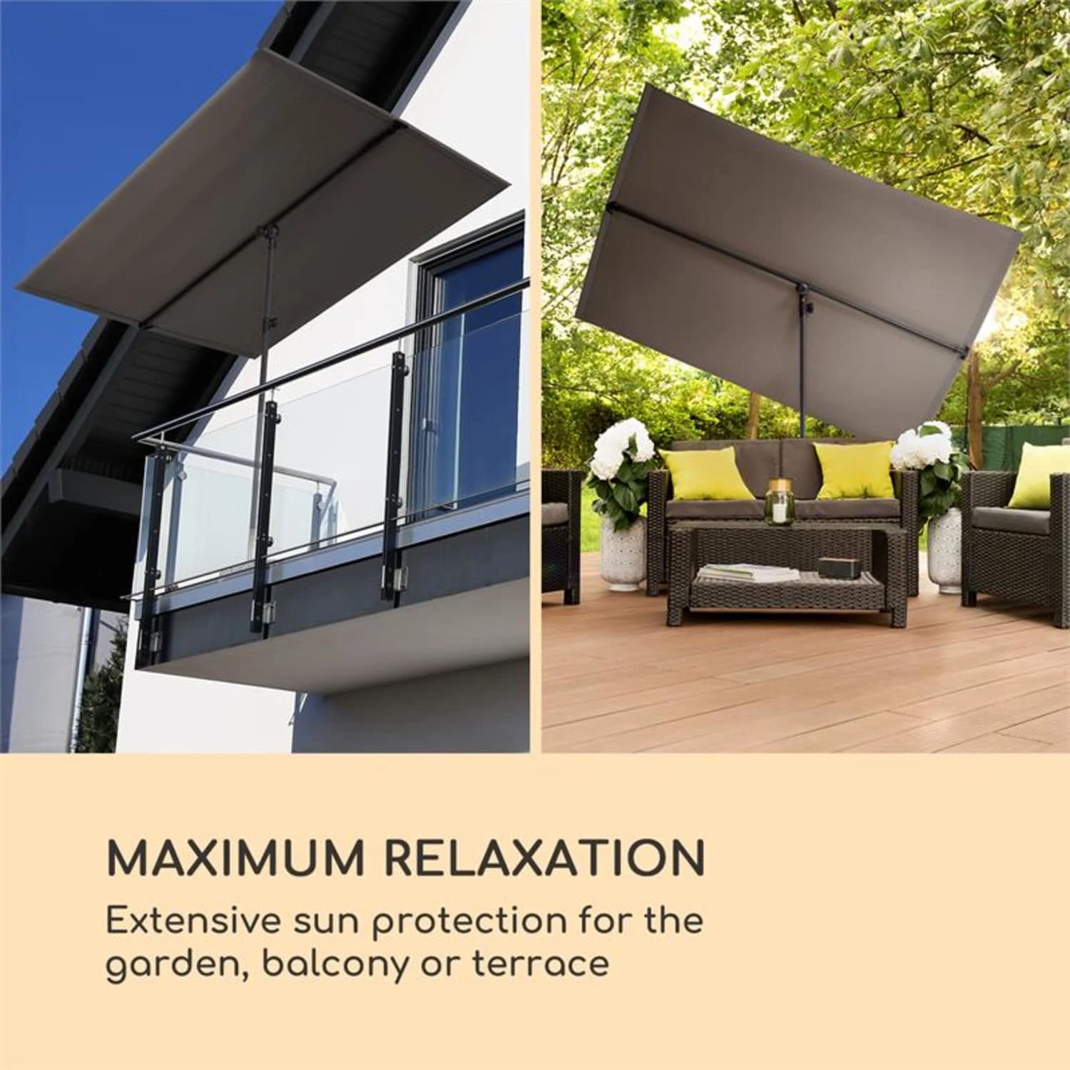 Flex-Shade XL Sonnenschirm 150 X 210 Cm Polyester UV 50 Dunkelgrau 2 Flex-Shade XL Sonnenschirm 150 X 210 Cm Polyester UV 50 Dunkelgrau – Bild 2