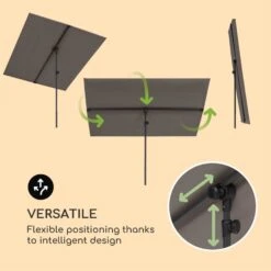 Flex-Shade XL Sonnenschirm 150 X 210 Cm Polyester UV 50 Dunkelgrau 10 Flex-Shade XL Sonnenschirm 150 X 210 Cm Polyester UV 50 Dunkelgrau -Outdoor Grills Store 10034728 yy 0003 logo Blumfeldt Flex Shade XL Sonnenschirm 150x210 grau