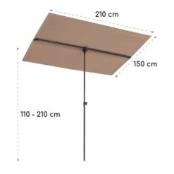 Flex-Shade XL Sonnenschirm 150 X 210 Cm Polyester UV 50 Taupe -Outdoor Grills Store 10034729 yy 0009 logo Blumfeldt Flex Shade XL Sonnenschirm 150x210 taupe