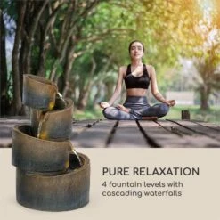 Mantua Kaskadenbrunnen Gartenbrunnen 4 Stufen Akku 2,8W Solar LED -Outdoor Grills Store 10034730 yy 0004 logo Blumfeldt Mantua Kaskadenbrunnen