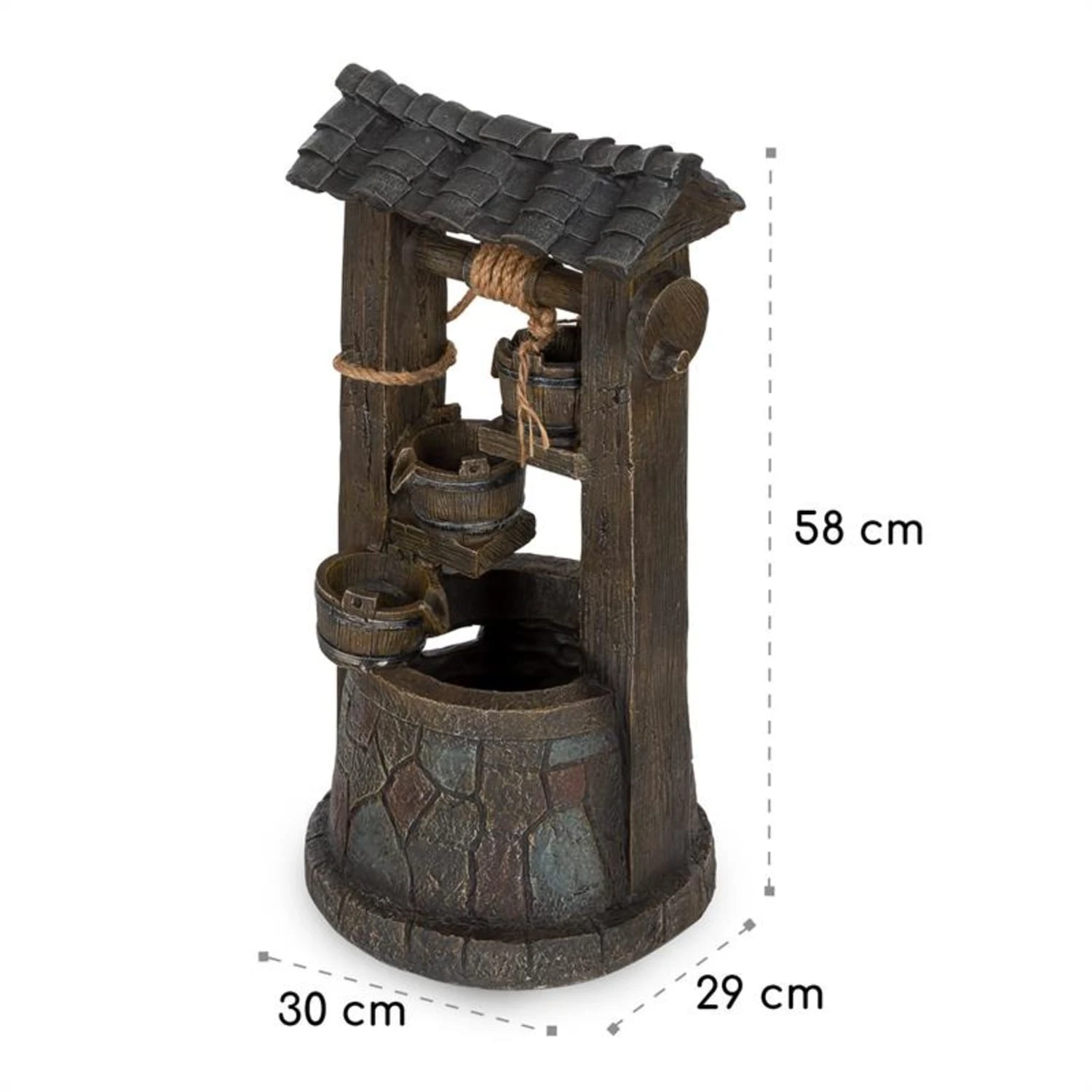 Speyer Kaskadenbrunnen Gartenbrunnen 4 Stufen Akku 2,8W Solar LED 7 Speyer Kaskadenbrunnen Gartenbrunnen 4 Stufen Akku 2,8W Solar LED – Bild 7