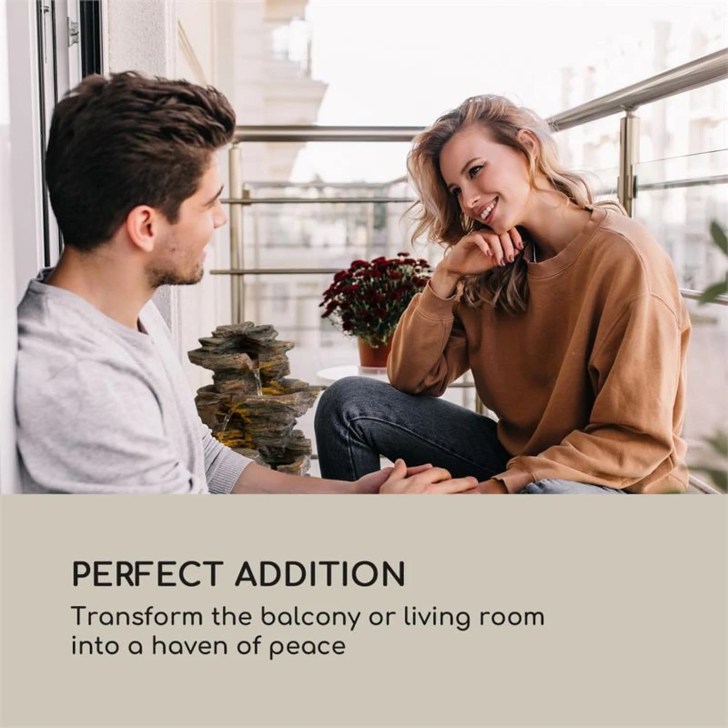 Messina Kaskadenbrunnen Solarbrunnen Gartenbrunnen Akku Solarpanel LED 6 Messina Kaskadenbrunnen Solarbrunnen Gartenbrunnen Akku Solarpanel LED – Bild 6