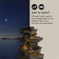 Messina Kaskadenbrunnen Solarbrunnen Gartenbrunnen Akku Solarpanel LED 14 Messina Kaskadenbrunnen Solarbrunnen Gartenbrunnen Akku Solarpanel LED -Outdoor Grills Store 10034734 yy 0007 logo Blumfeldt Messina Kaskadenbrunnen