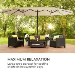 Neue Veröffentlichungen -Outdoor Grills Store 10034740 yy 0002 logo Blumfeldt Twin Peaks Sonnenschirm creme