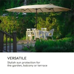Twin Peaks Sonnenschirm Sonnenschutz 456 X 245 X 268 Cm Polyester -Outdoor Grills Store 10034740 yy 0005 logo Blumfeldt Twin Peaks Sonnenschirm creme