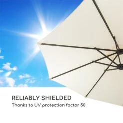 Twin Peaks Sonnenschirm Sonnenschutz 456 X 245 X 268 Cm Polyester -Outdoor Grills Store 10034740 yy 0007 logo Blumfeldt Twin Peaks Sonnenschirm creme