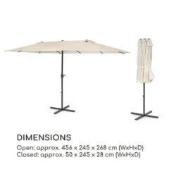 Twin Peaks Sonnenschirm Sonnenschutz 456 X 245 X 268 Cm Polyester -Outdoor Grills Store 10034740 yy 0009 logo Blumfeldt Twin Peaks Sonnenschirm creme