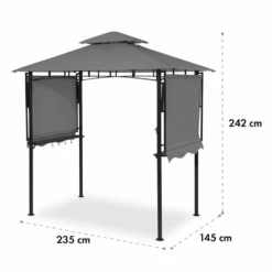 Steakhouse Wings Pavillon 244x260x152cm 160 G/m² PE Flammhemmend Stahl -Outdoor Grills Store 10034765 yy 0010 logo Blumfeldt Steakhouse Wings Pavillon dunkelgrau