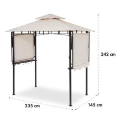 Steakhouse Wings Pavillon 244x260x152cm 160 G/m² PE Flammhemmend Stahl -Outdoor Grills Store 10034766 yy 0010 logo Blumfeldt Steakhouse Wings Pavillon beige