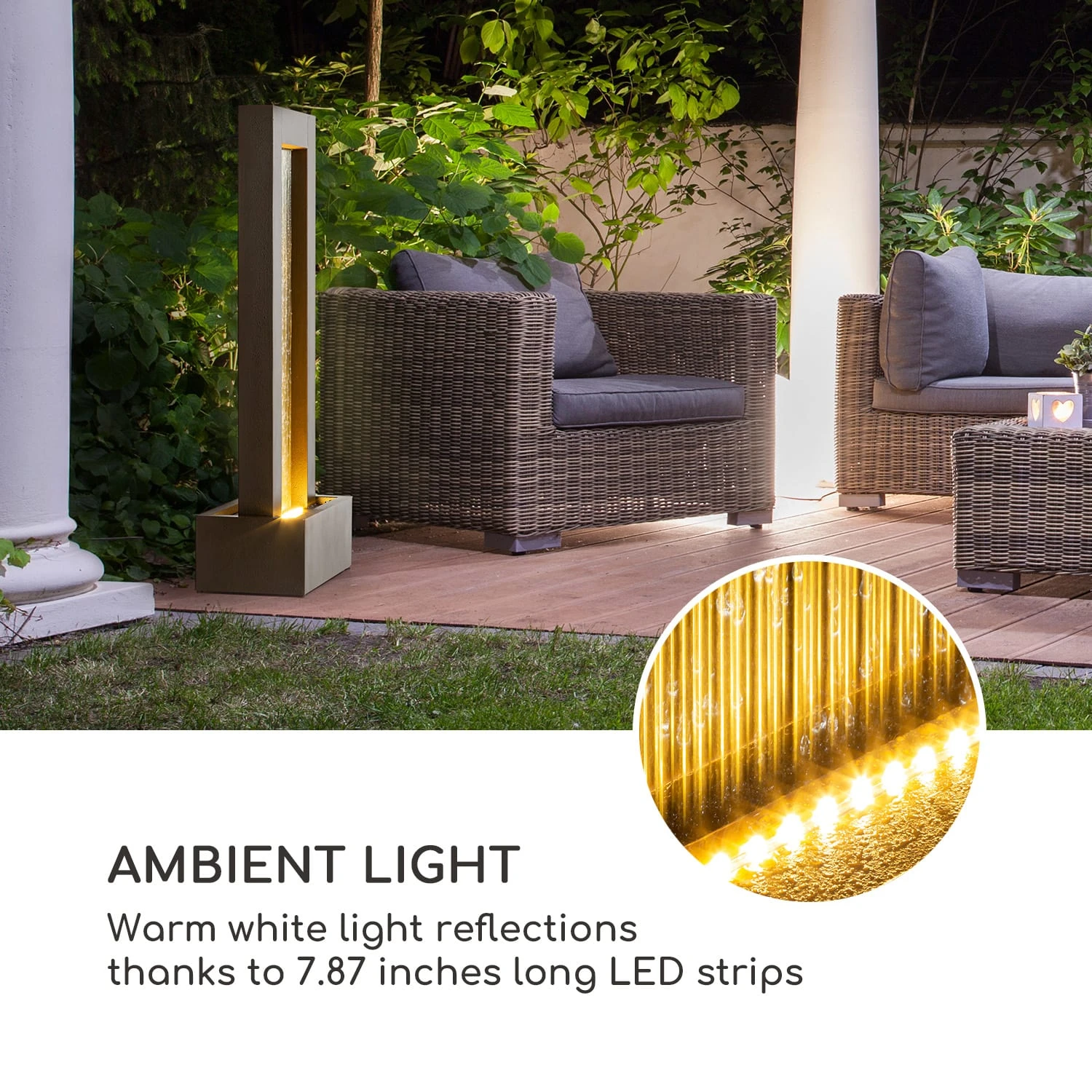 Skyriver Gartenbrunnen Zimmerbrunnen Indoor Outdoor LED 10 M Kabel 6 Skyriver Gartenbrunnen Zimmerbrunnen Indoor Outdoor LED 10 M Kabel – Bild 6