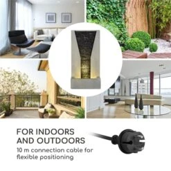 Riverrun Gartenbrunnen Zimmerbrunnen Indoor Outdoor 12W Pumpe LED-Ring -Outdoor Grills Store 10034777 yy 0004 logo Blumfeldt Riverrun Gartenbrunnen Zimmerbrunnen