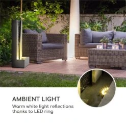 Riverrun Gartenbrunnen Zimmerbrunnen Indoor Outdoor 12W Pumpe LED-Ring -Outdoor Grills Store 10034777 yy 0006 logo Blumfeldt Riverrun Gartenbrunnen Zimmerbrunnen