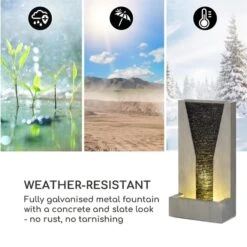 Riverrun Gartenbrunnen Zimmerbrunnen Indoor Outdoor 12W Pumpe LED-Ring -Outdoor Grills Store 10034777 yy 0007 logo Blumfeldt Riverrun Gartenbrunnen Zimmerbrunnen